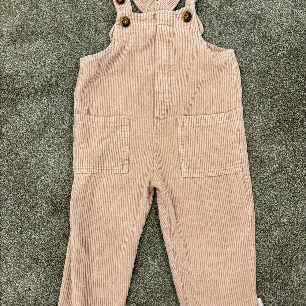 Toddler Pink Corduroy Overalls